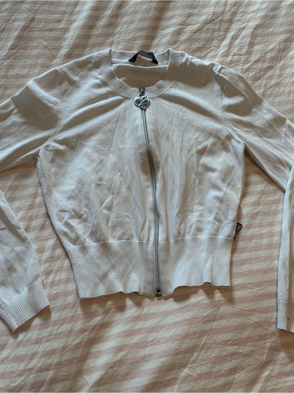 White Zip-Front Women's Cardigan